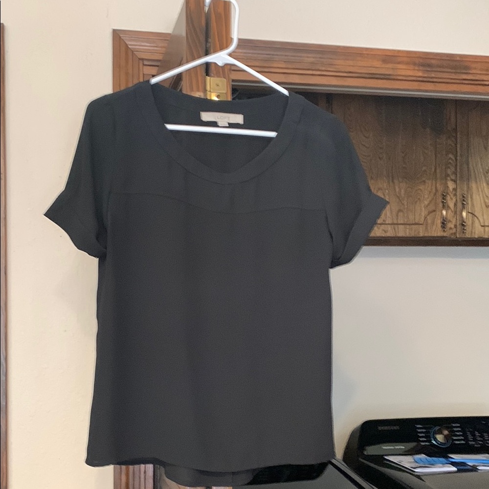 LOFT Black Blouse with Long Sleeves